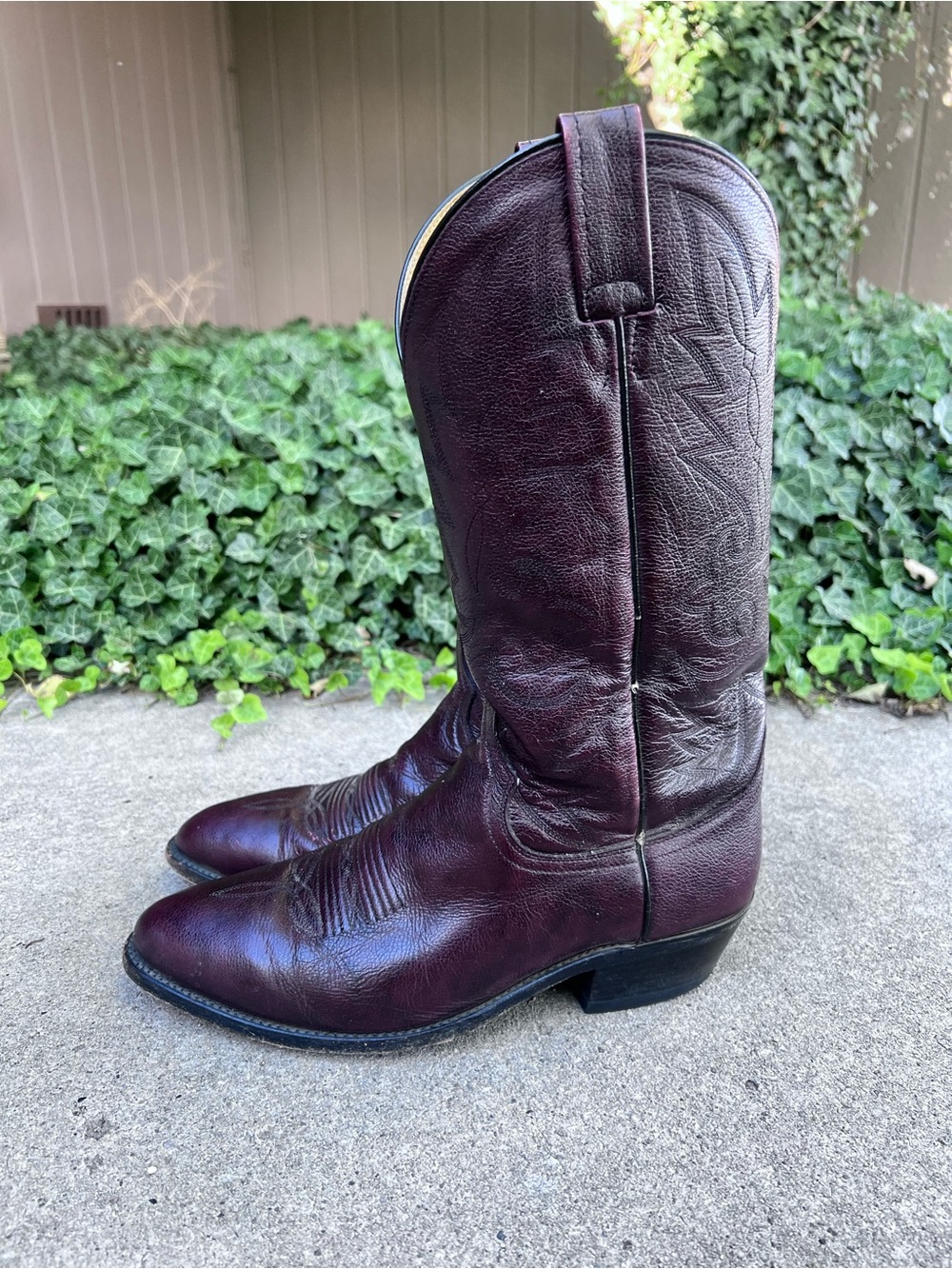 Dan Post Cowboy Boots Sz 9 D Mens 2112 Milwaukee In Black Cherry - Picture 2 of 8